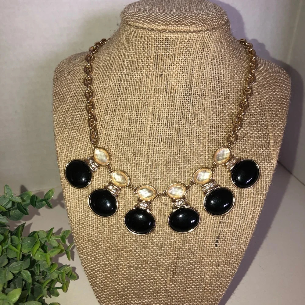 Dana Buchman Women’s Gold Black Clear Necklace